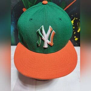 New York Yankees Green/Orange Fitted Hat"7 3/8 #H010